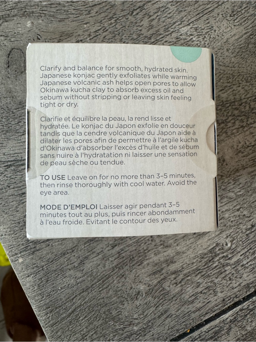 Tatcha Clarifying Clay Mask Box with Teal Accent - Picture 3 of 4
